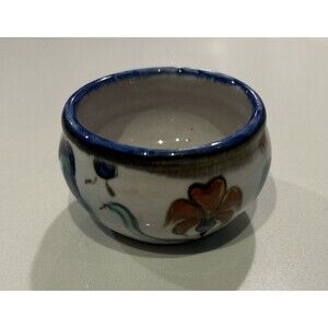 Vintage Hand-Painted Floral Ceramic Miniature Sugar Bowl / Small Tea Cup